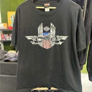 Harley-Davidson Black and Silver Short Sleeve Tee